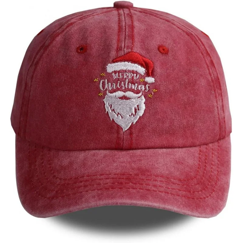 

Christmas Funny Hat for Women Men, Merry Christmas Baseball Cap, Embroidered Adjustable Washed Party Dad Hats