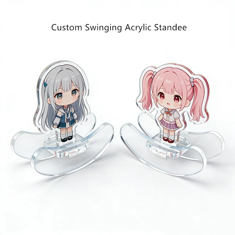 Custom Swinging Acrylic Standee Customizable Clear Anime Figure Stand With Your Design Fashion Funny Desktop Accessories Stands