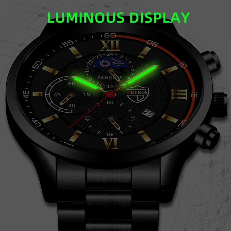 Luxury Fashion Mens orologi uomo Business orologio da polso al quarzo in acciaio inossidabile orologio sportivo Casual in pelle relogio masculino