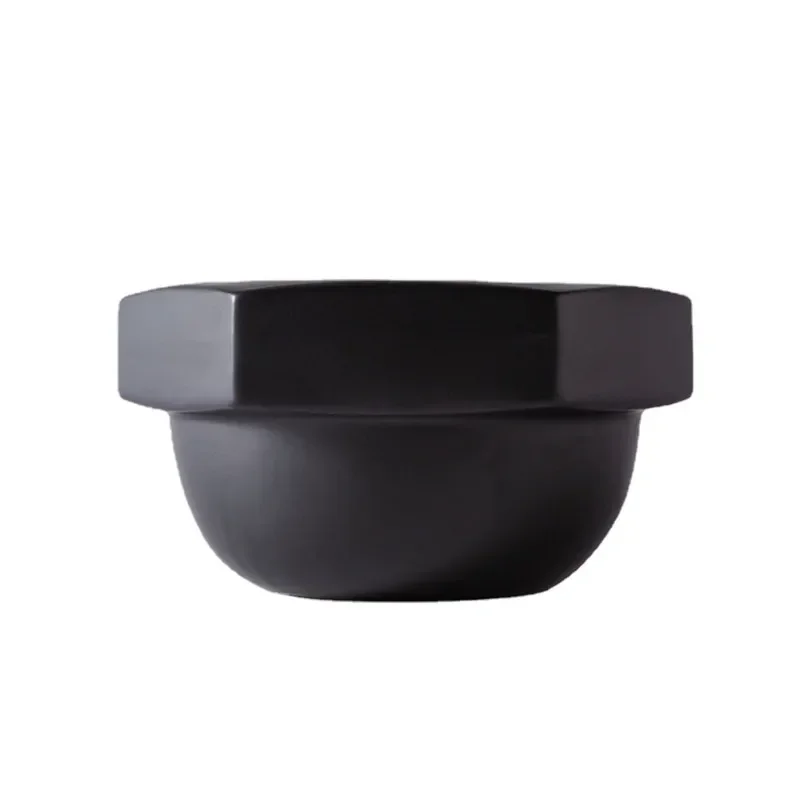 Black Screw Cap Shape Snack Plate Ceramic Tableware Restaurant Gourmet Decoration Home Kitchen Dessert