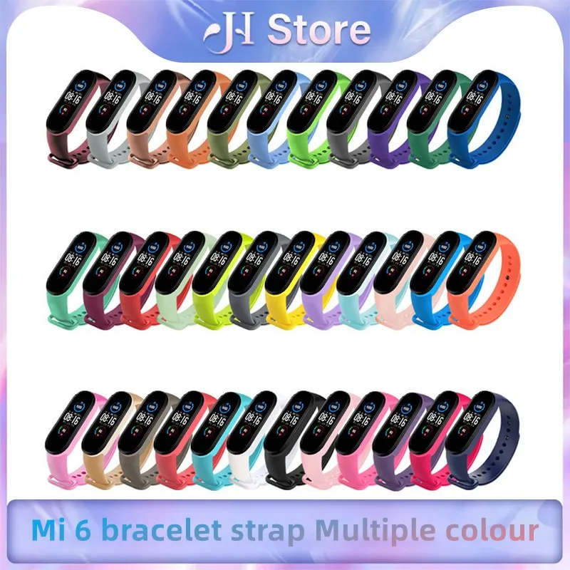 Cinturino per Xiaomi Mi Band 6 cinturino in TPU cinturino di ricambio cinturino per Mi Band 6 cinturino sportivo tinta unita cinturino da polso 35 colori