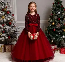 Girls' Sequin Princess Dress - Birthday/Piano/Presenter (Sparkle Pageant, Alibaba ATA, Factory Direct, In Stock, Fast Shipping