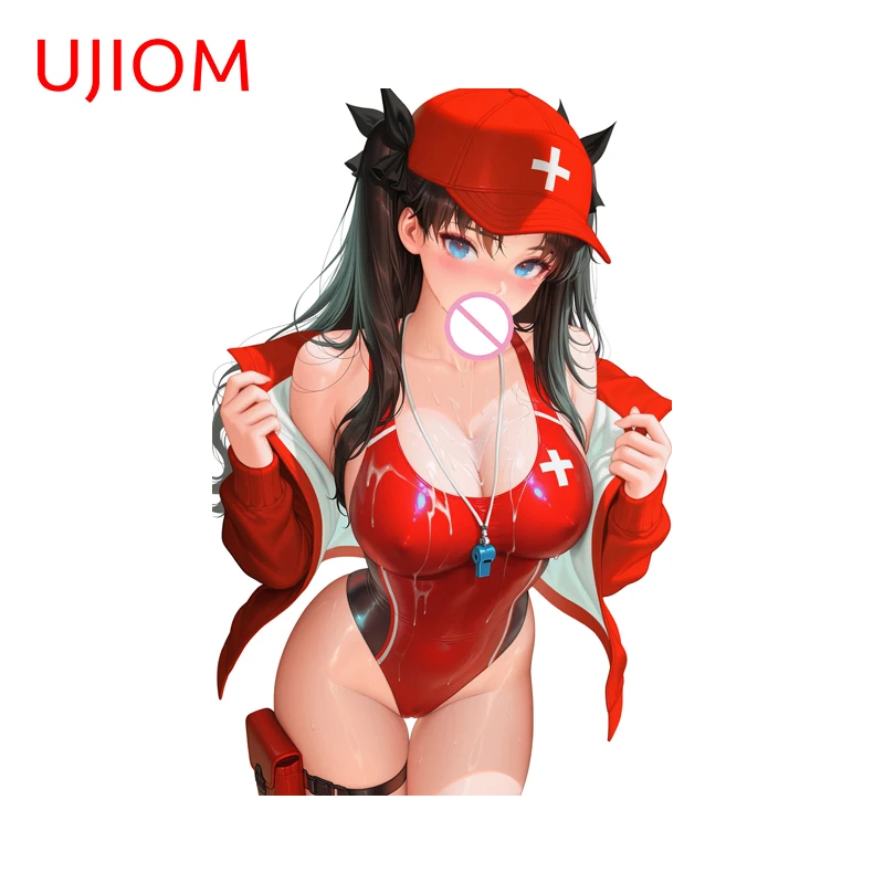 UJIOM Sexy Leather Jacket Tohsaka Rin Sexy Graphics Wall Sticker Fashion Artistic Bathroom Organizer Decal Sunscreen Room Poster