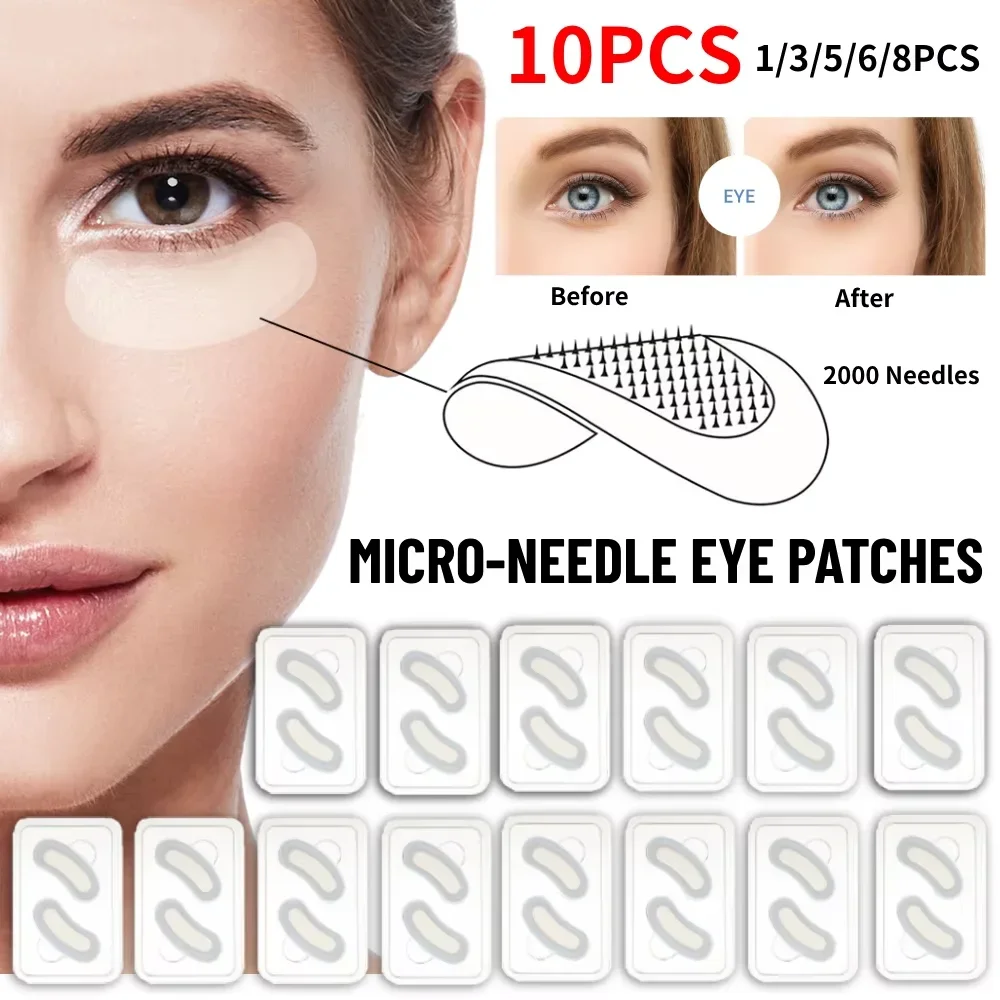 Microneedle Eye Patches Mask Korean Skin Care Hyaluronic Acid 1-10PCS for Anti Wrinkle Aging Dark Circle Eyes Mask Moisturizing
