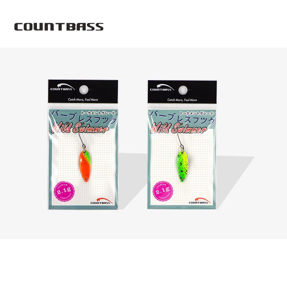 Colheres de pesca de truta COUNTBASS 2.1g 5/64oz isca de fundição para salmão pique baixo metal iscas de latão