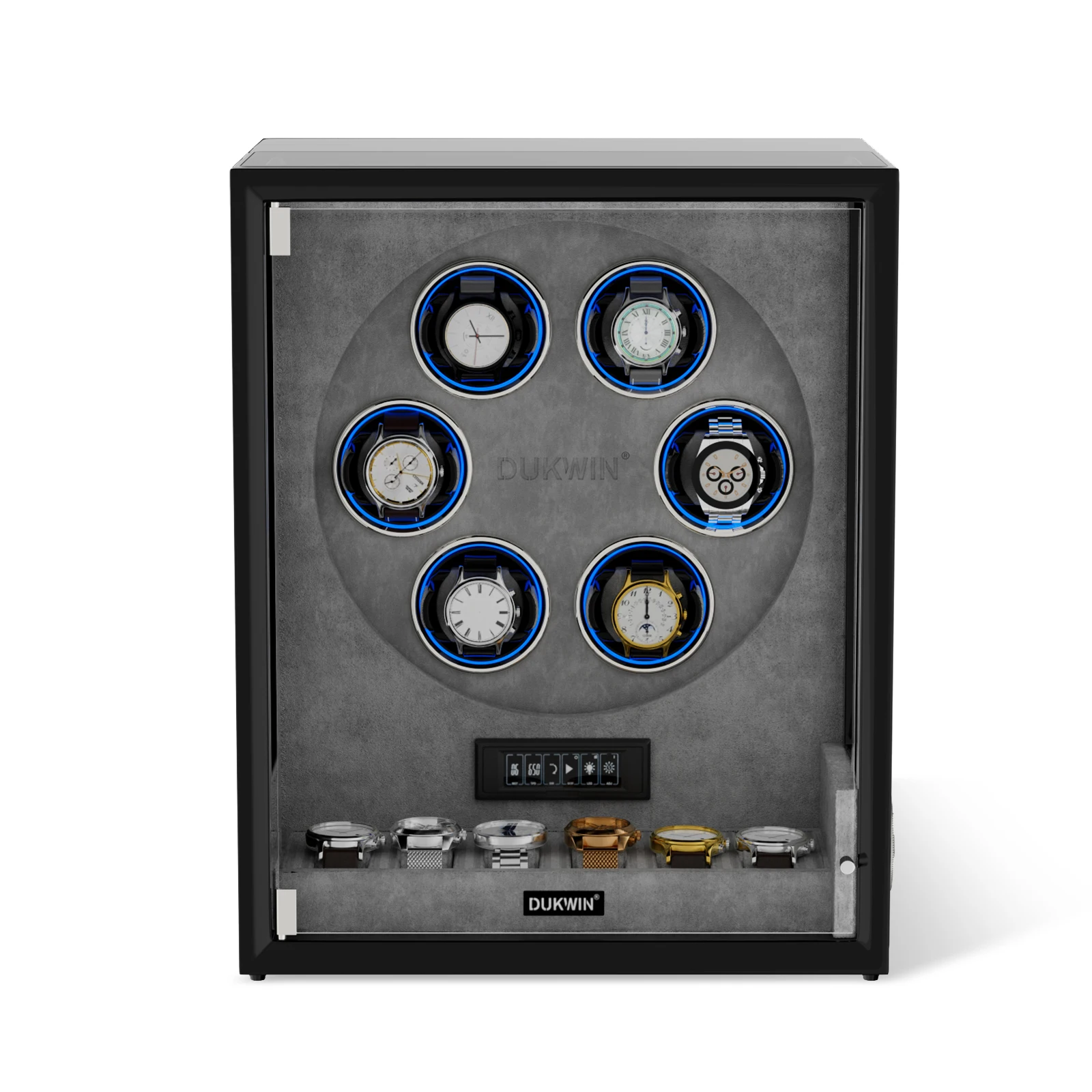 

Watch Winder For Automatic 6 9 Watches Box with Extra 6 Watches Storage Display Case With RGB Light and Remote Control