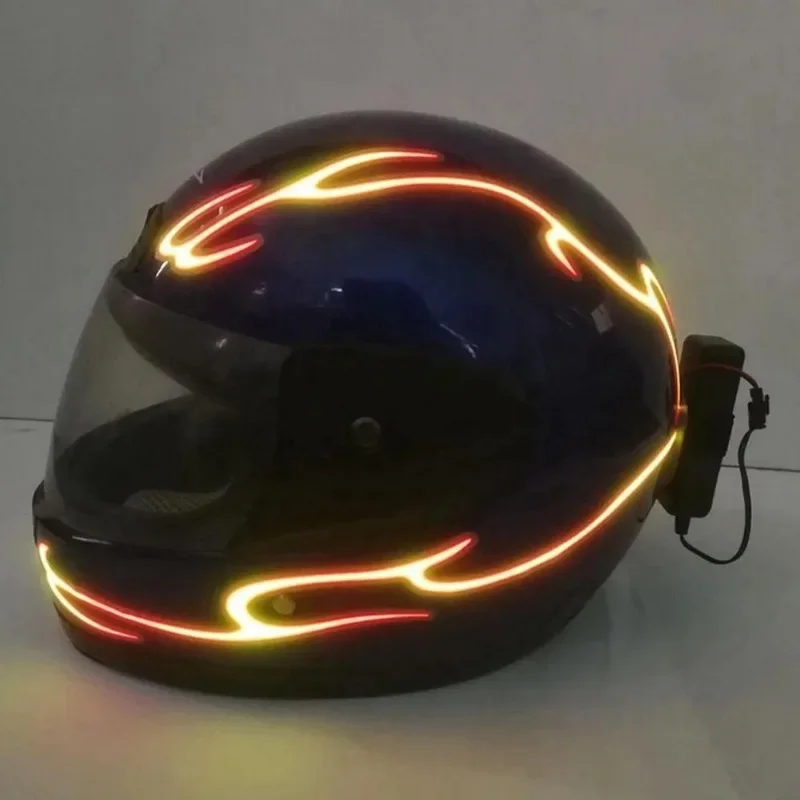4 in 1 Motorcycle Helmet LED Cold Light Waterproof Strip Sticker Flashing Warning Lights Night Riding Chargeable Accessories