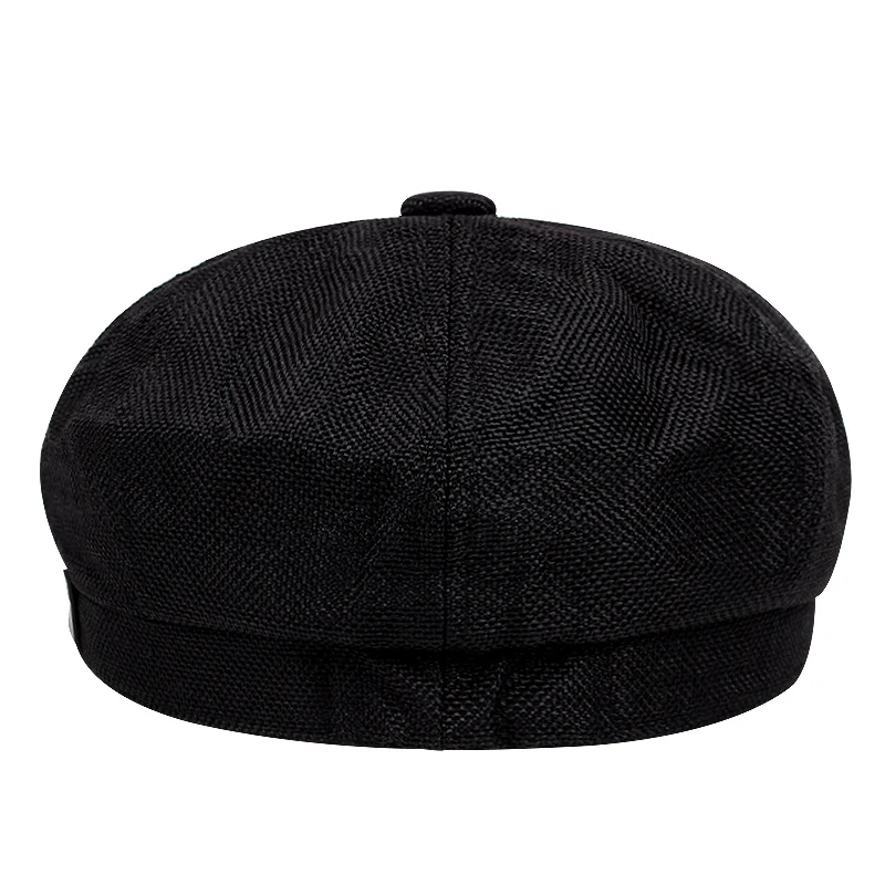 2022 new men\'s linen octagon Newsboy Hat Outdoor casual versatile beret mens hat ゴルフキャップ beret кепки мужские стильные