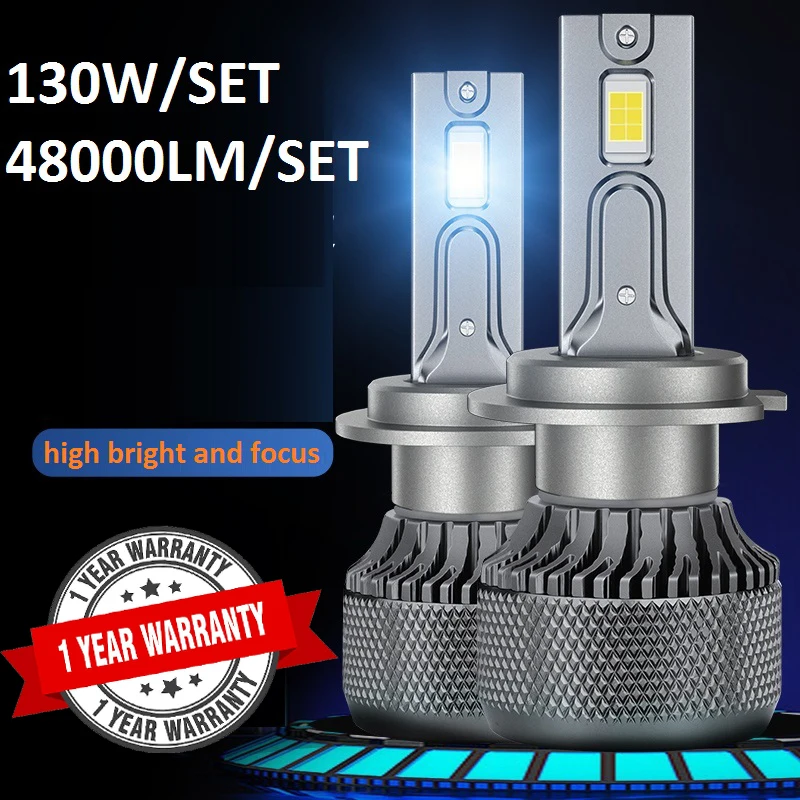 130W H4 Led headlight upgrade 48000LM H7 H11 9005 9006 HB3 HB4 H3 H1 12V error free 6000k white car led light