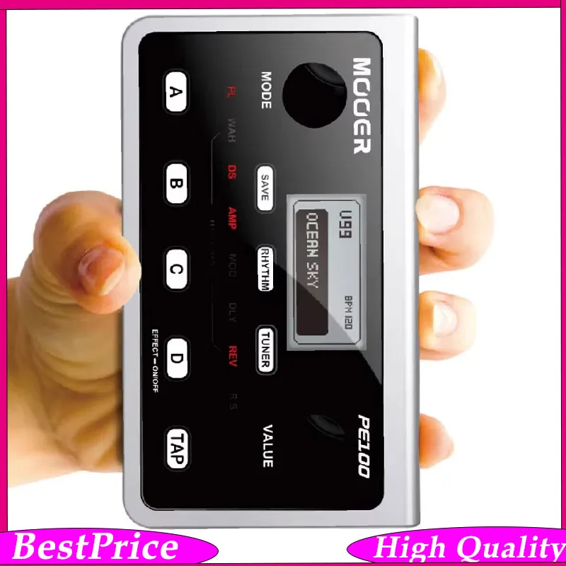 

MOOER PE100 Guitar Pedal Multi Effect Processor Portable 40 Drum Patterns 10 Metronomes Tap Tempo 39 Type of Effect Guitar Pedal