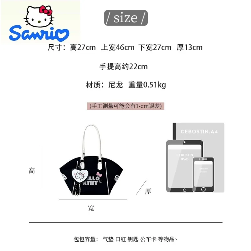حقيبة يد نسائية عالية الجودة من سانريو كارتون هالو كيتي ذات سعة كبيرة ومتعددة الاستخدامات كاجوال بكتف واحد #6
