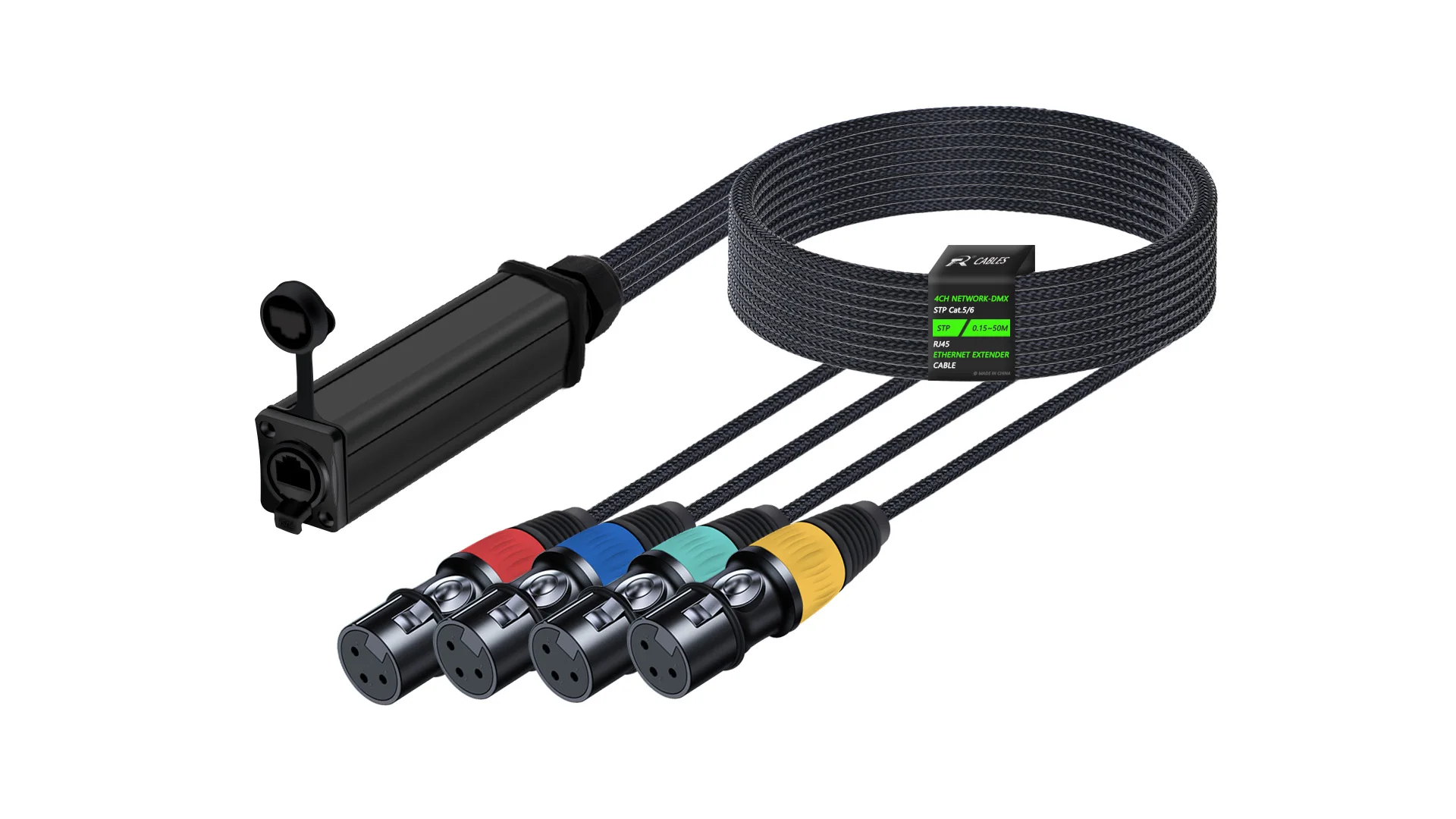 4-Kanal-Multi-Netzwerkempfänger über Ethercon-Kabel, XLR-Extender für Bühnenbeleuchtung, Aufnahmestudio, XLR-Kanal über Cat5/6-Kabel – Detail 8