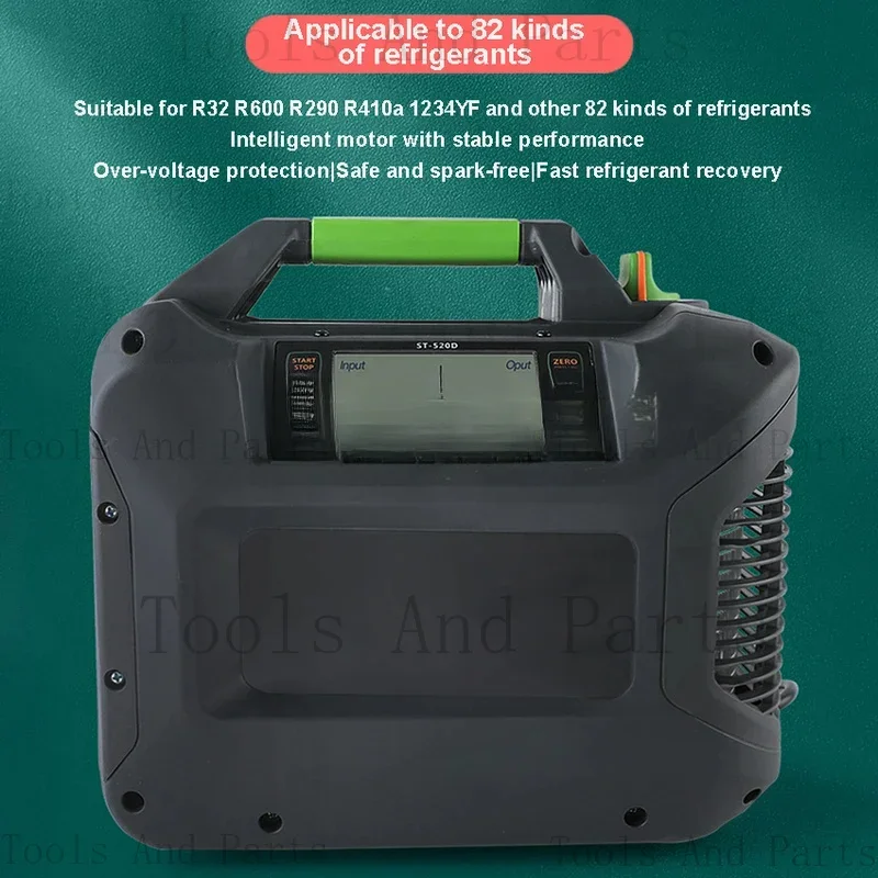 

ST-520D Машина для восстановления хладагента Портативный автомобильный компрессор для обслуживания кондиционера с бесщеточным двигателем постоянного тока 1 л.с. 220 В