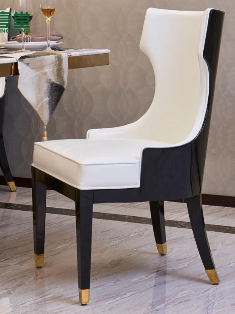 Dining Chair Leather Soft Bag Dining Table and Chair Home Nordic Simple Armchair Furniture