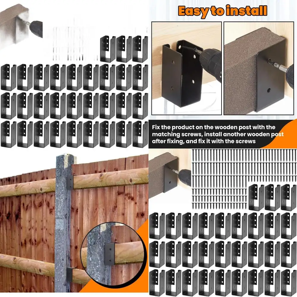 

30-Pack Powder Coated Steel Concealed Joist Hangers with Screws for 2x4 Wood Beams, Swings, Handrails, and Fencing