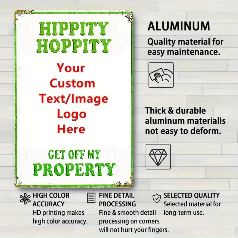 CIFbuy Custom Pet Photo Aluminium Poster Sign Personalized Waterproof Retro Bathroom Office Wall Decor Gift