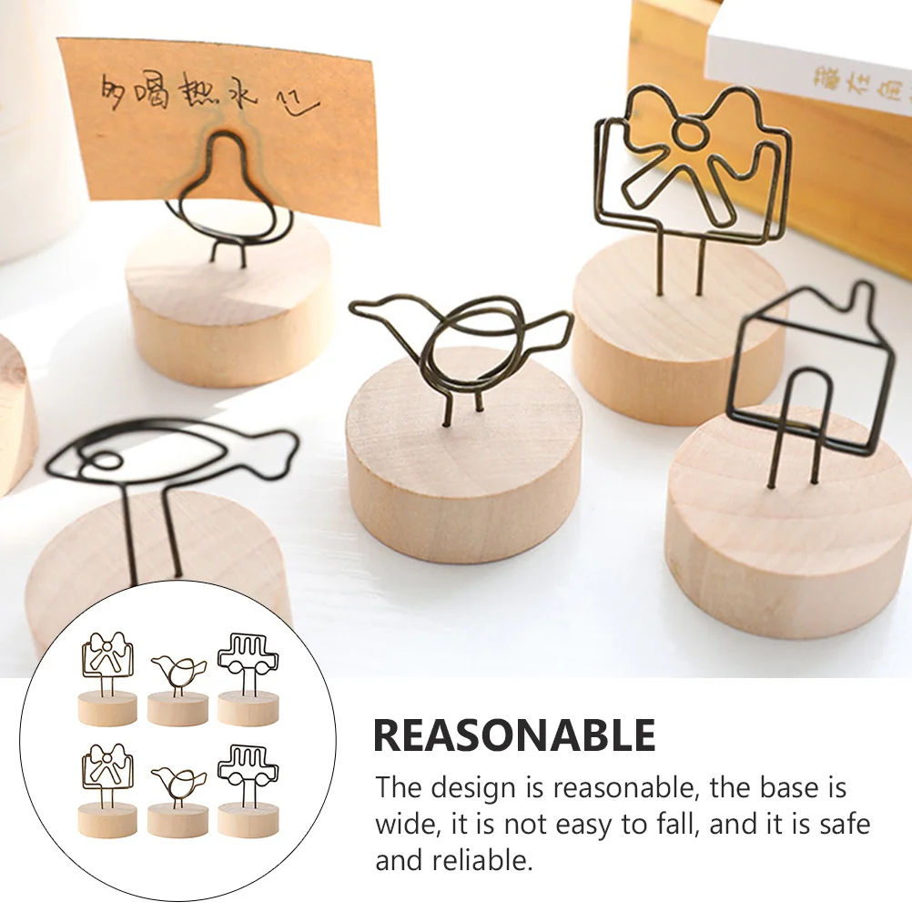 

6Pcs Lovely Message Clips Good Craftsmanship Reasonable Design Practical Use Photo Display Stand Photo Clips Memo Clip Stands