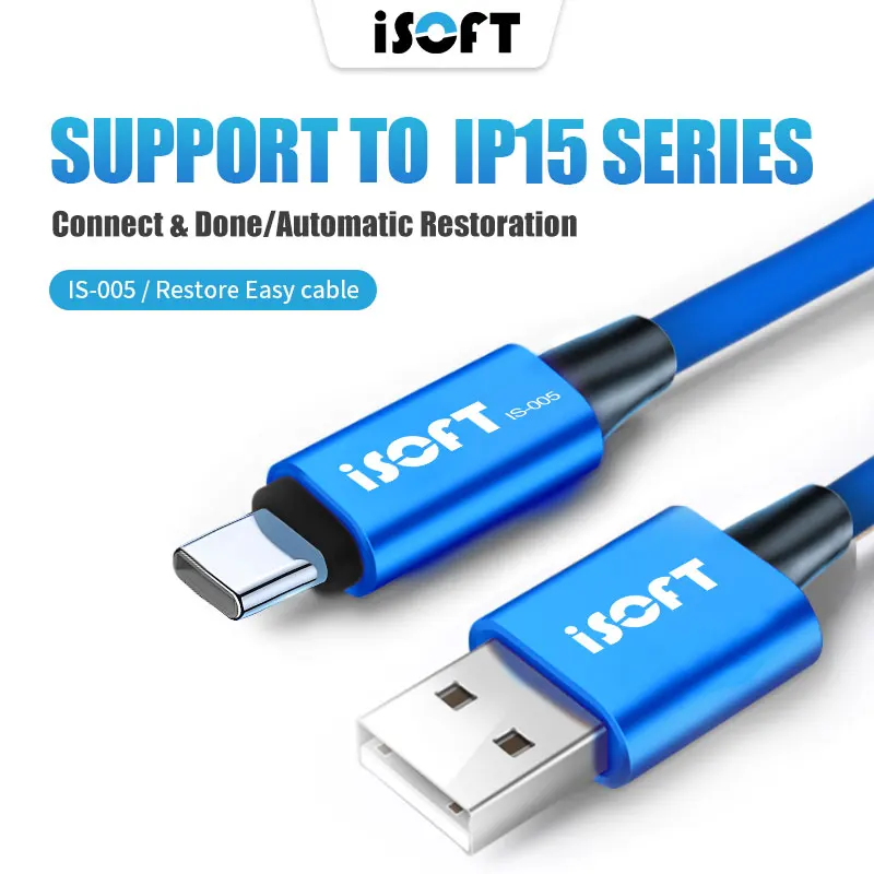 ISOFT IS-005 Cable Line Data Transmission Line For IPhone 15 Series / IPad Mutual Transmission Automatic DFU Recovery Mode Cable