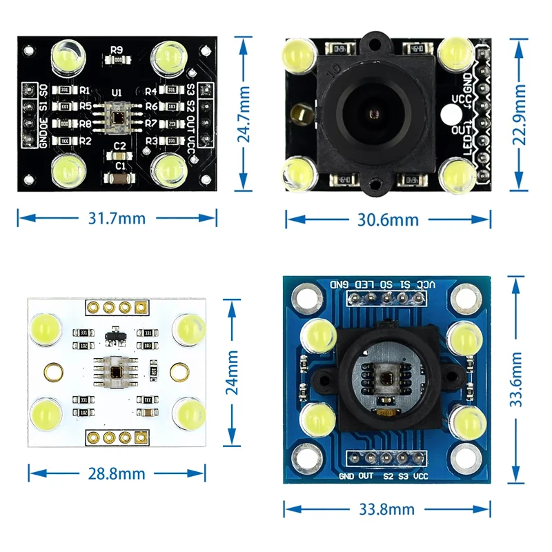 GY-31/GY-33 TCS34725 TCS3200 TCS230 Detector Module Color Recognition Sensor Accessories For Arduino DIY Module DC 3-5V Input