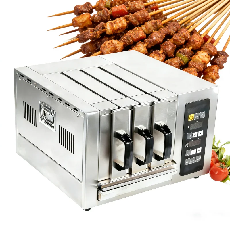 Electric Oven Kebab Machine Commercial Home Automatic Rotating Indoor Small Smokeless Barbecue Mutton Skewer