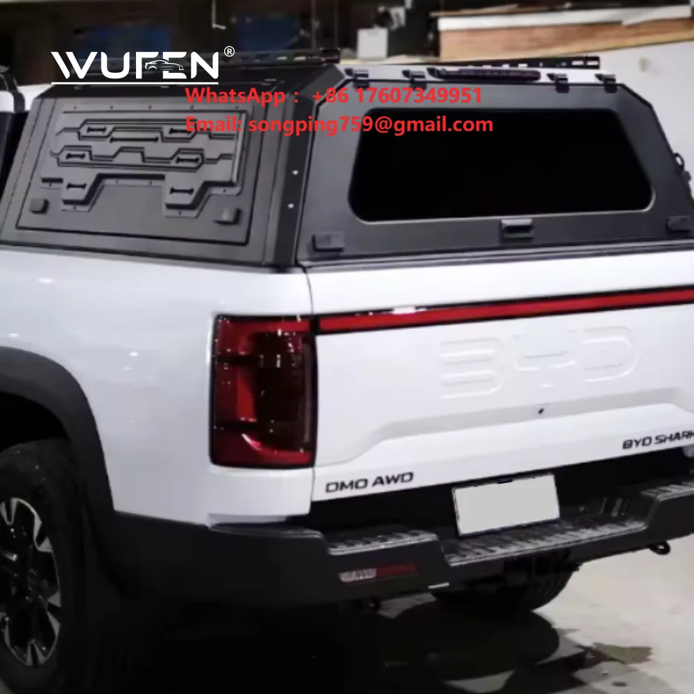 Wufen Aluminum Alloy Waterproof Lockable Hard Top Cab Height Canopy with Easy Installation BYD Shark 6 Pickup Truck Bed Cover