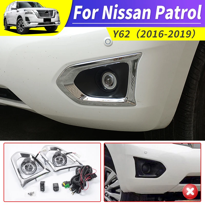 

Applicable to 2016-2019 Nissan Patrol Y62 Front Fog Light Frame Fog Lamp Assembly Modification Accessories