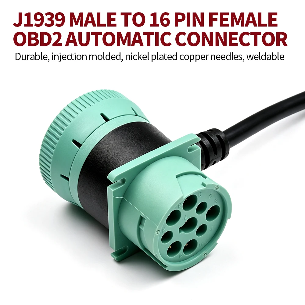 J1939 9 Pin Deutsch to OBD2 Adapter Cable J1708 Splitter Y Cable 1 to 2 Truck Diagnostic Connector for Heavy Duty Diesel Trucks