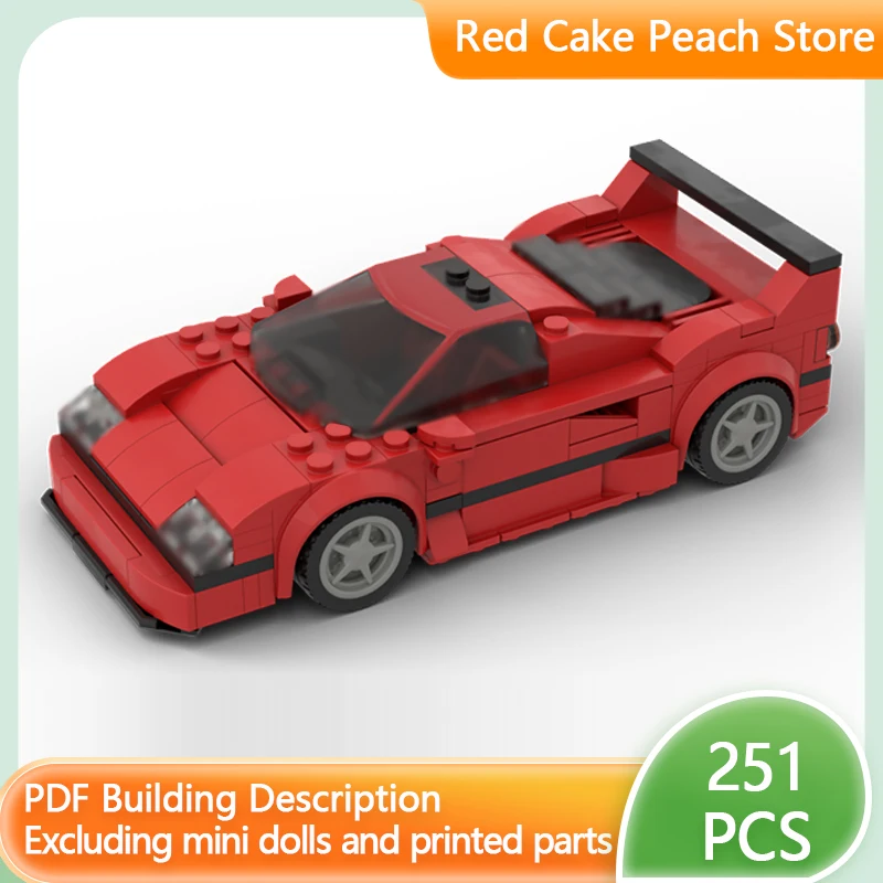 

Speed Racing Car Model MOC Building Bricks F40 Road Sports Car Modular Technology Children Holiday Gifts Assemble Toys Suit
