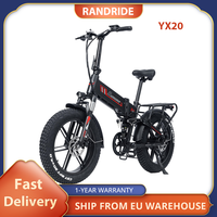 RANDRIDE YX20 Electric Bike 1000W Motor 45km/h Max Speed 48V17Ah Battery 80-90km Range 20*4.0'' CST Fat Wheels 150kg Load