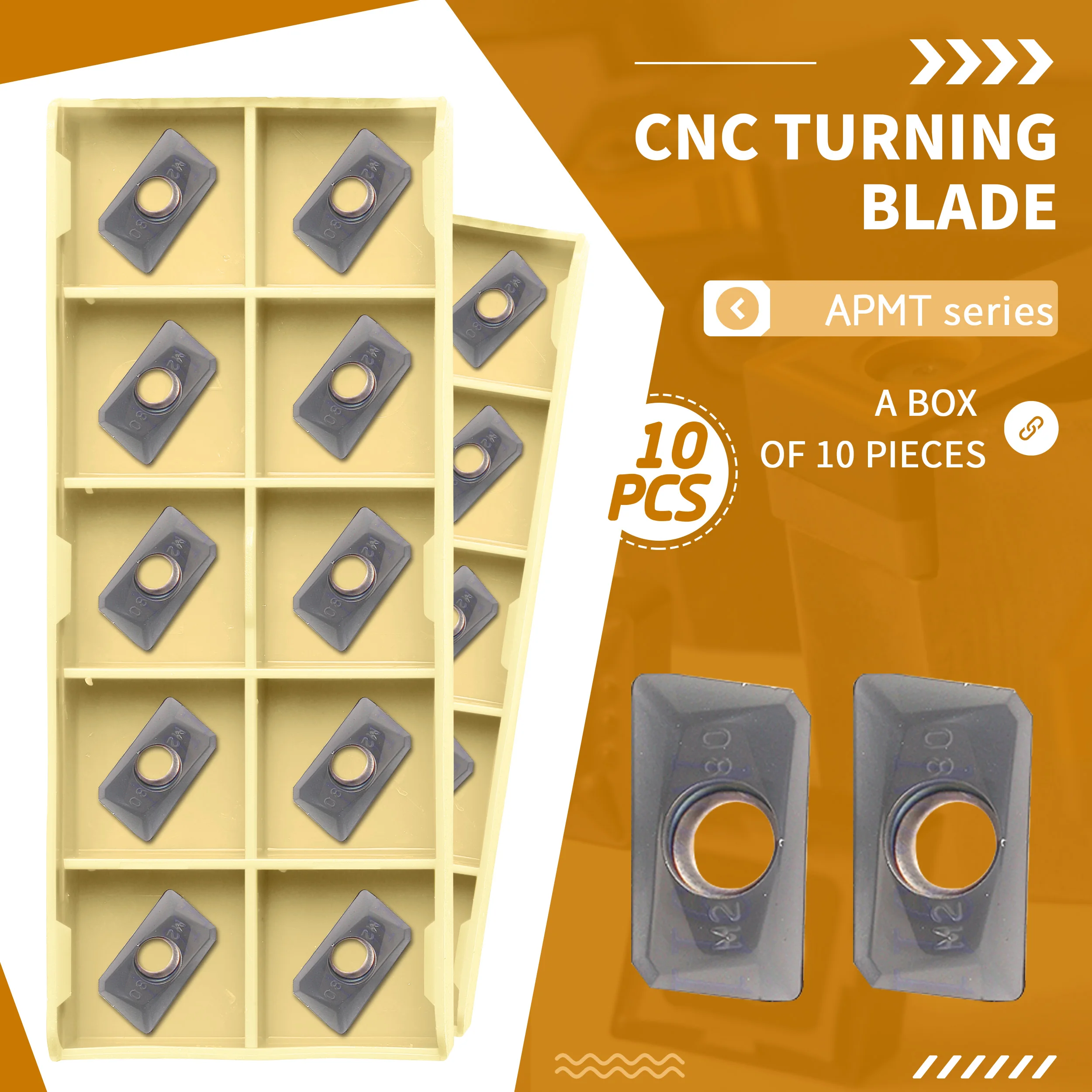 

APMT1135PDER-M2 APMT1604PDER CNC Lathe Turning Tool Machining Milling Carbide Insert Smooth Chip Evacuation Cutting Blade Strong