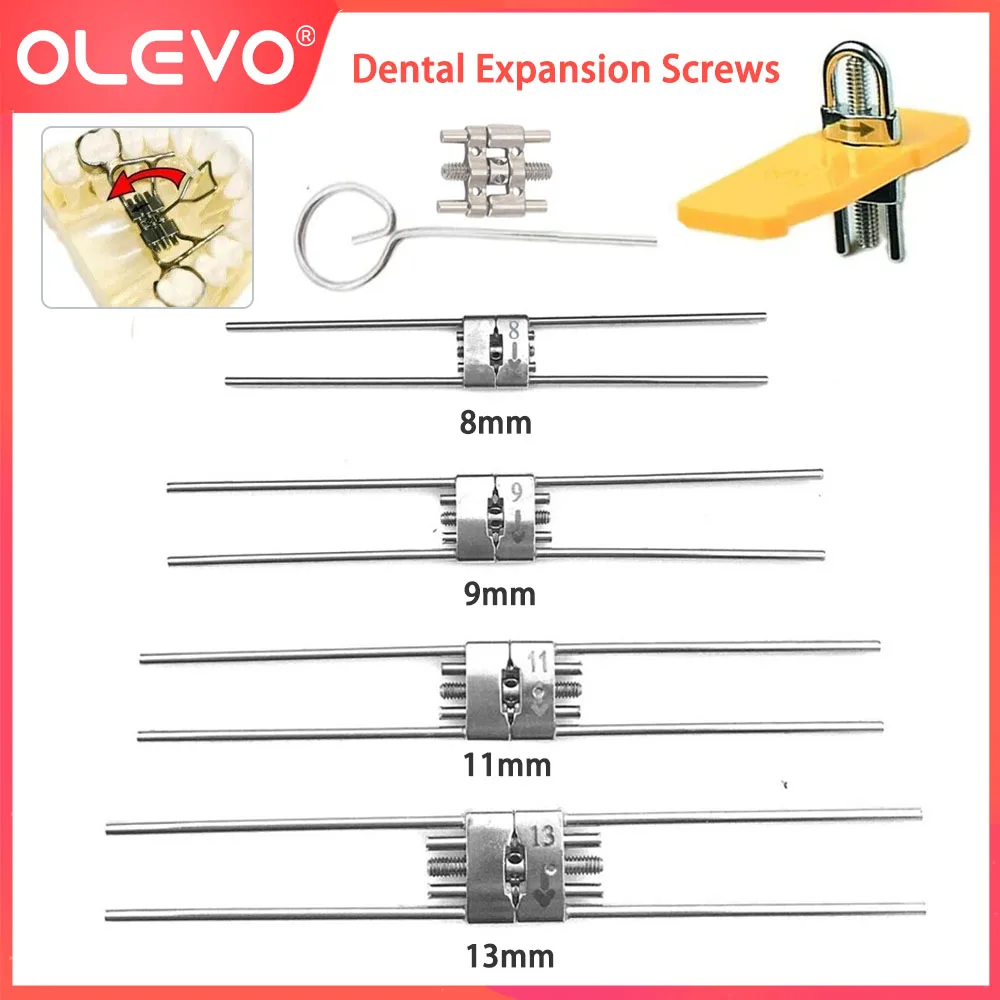 Olevo 1 Pc Tandheelkundige Expansie Schroef Orthodontische Snelle Palatale Expander Voor Frame Type Roestvrij Staal 8/9/11/13Mm Tandheelkunde Gereedschap