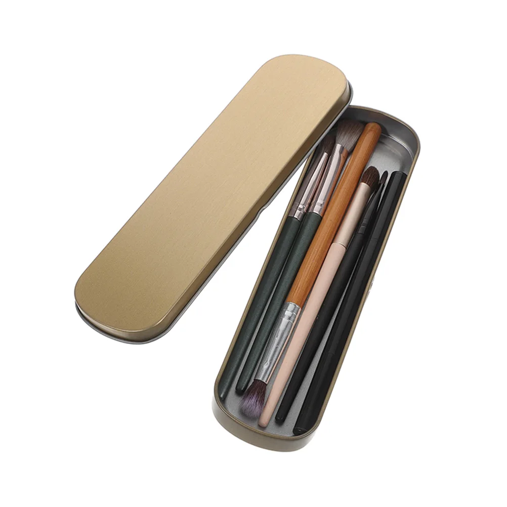 

2pcs Metal Pencil Box Strong Durable Hard Stationery Storage Holder Organizer Travel Pen Case Thin Single Boxes