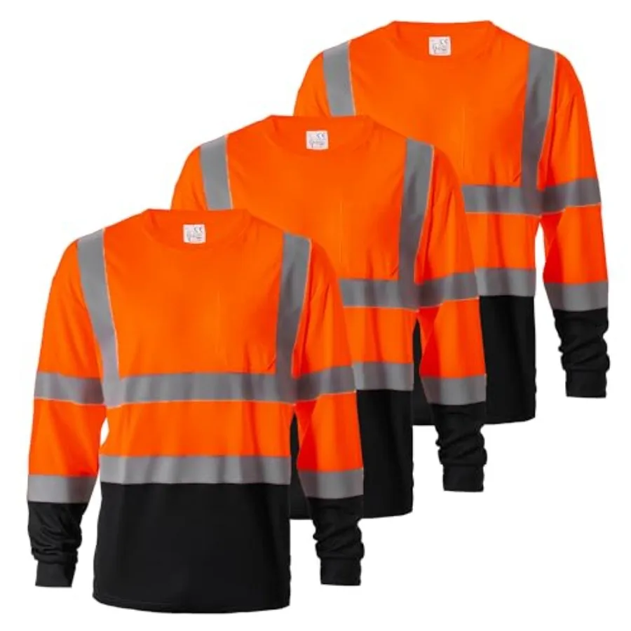 

Футболки с длинным рукавом ProtectX для мужчин, светоотражающие, повышенной видимости, для строительных работ, класс 2-3, тип R