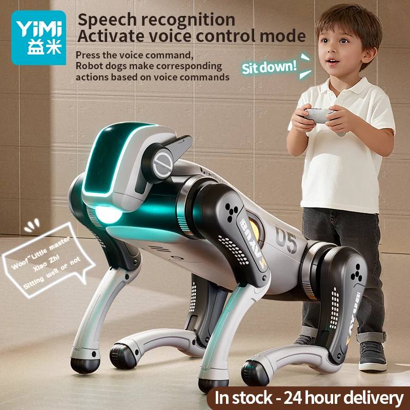 Perro Robot RC Stunt Car Toys 2,4 GHZ RC coche detección de gestos coche de Control remoto con ruedas Mecanum, ojos LED