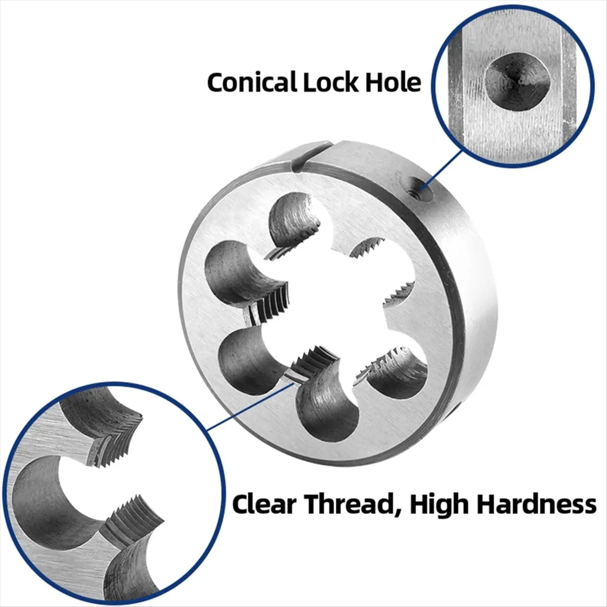 Metric M24 Round Threading Die Left Hand Thread Wrench Die Cutter Stand Metric Tapping Artifact