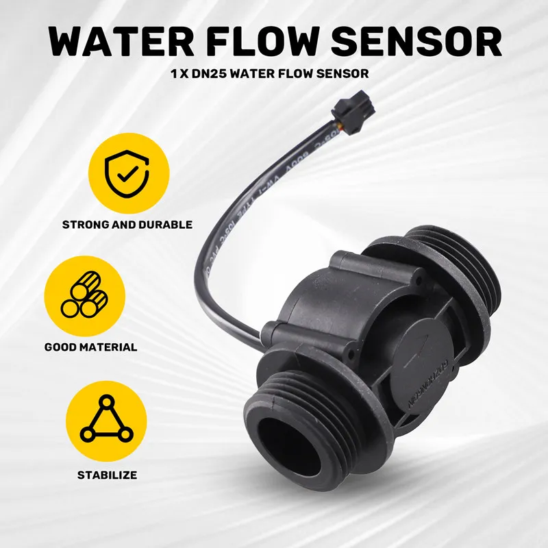 DN25 FS400A G1'' Water Flow Sensor Hall Flowmeter Meter Counter 2-60L/Min 1.75Mpa