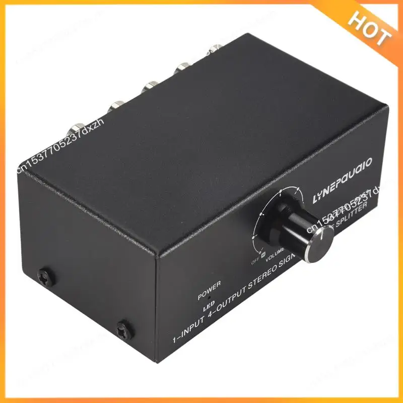 A43M 1 In 4 Out Stereo Signal Source Splitter Audio Frequency Signal Distribute Device Non Consumption Output RCA Interface