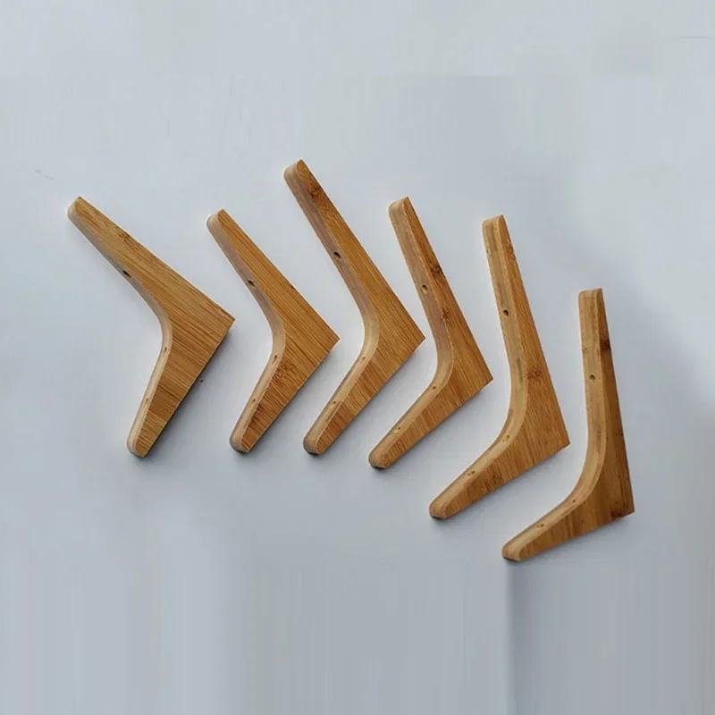2PCS Triangle Wooden Shelf Brackets Wall Corner Brace Brackets Wall Mounted Table Shelf Support Holder Furniture Hardware