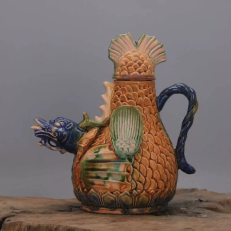 

Antique ceramics collection sancai pot ornaments retro personality divine beast decorations pot modern exquisite crafts