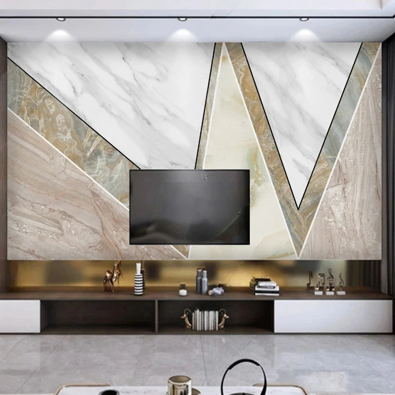 Custom 3D Wallpaper Murals Modern Atmospheric Creative Geometric Marbling European Style Living Room TV Background Wall Fresco