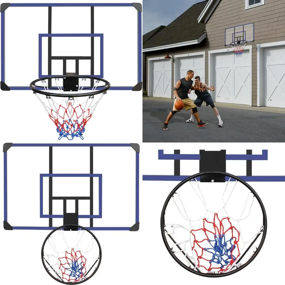 

Indoor/Outdoor Durable Basketball Hoop, 45" x 29" Shatterproof Backboard, Folding Frame, All-Weather Net for Versatile Use