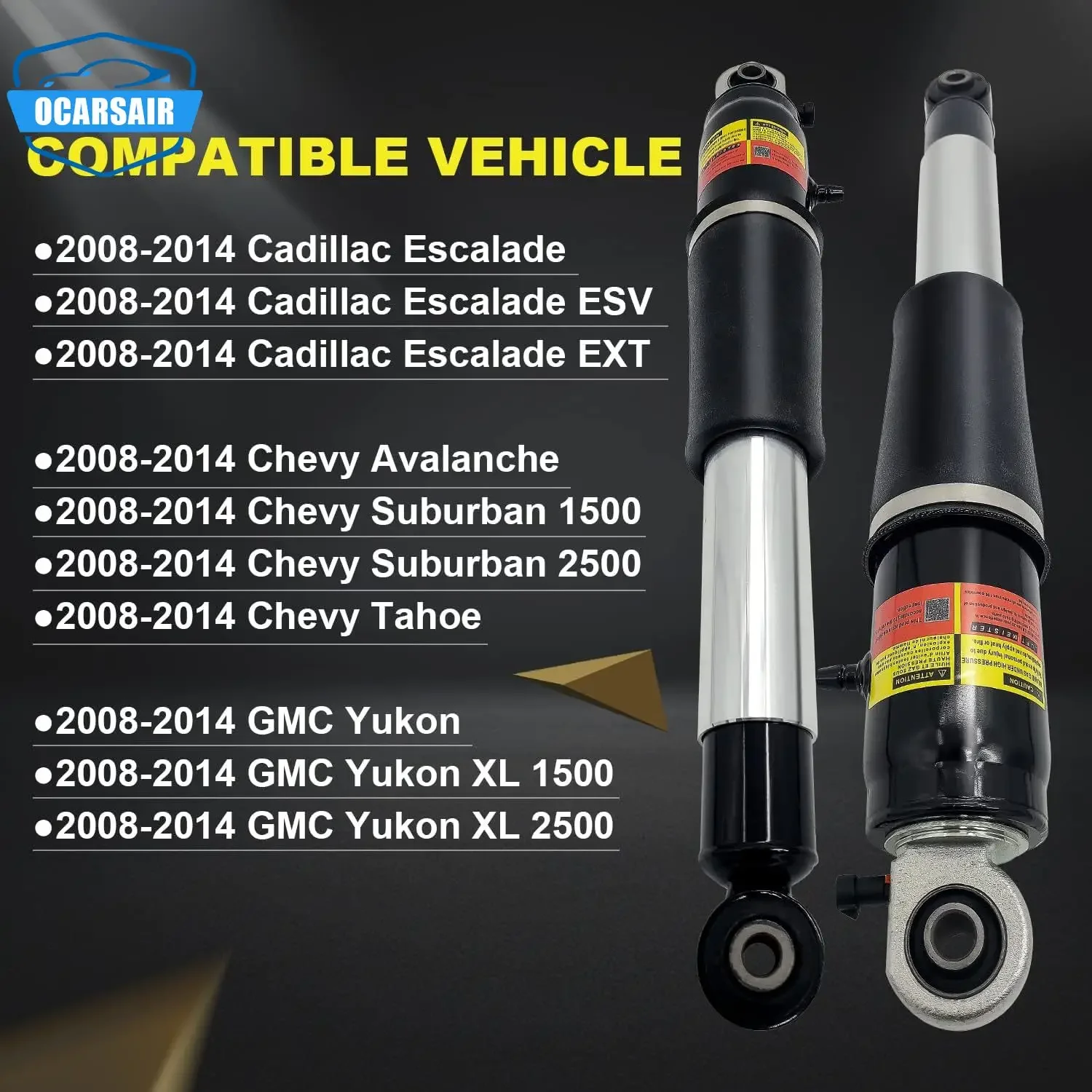 23487280 Rear Air Shock Absorber fir for Cadillac Escalade Chevy Avalanche Suburban 1500/2500/Tahoe,GMC Yukon/Yukon XL 2008-2014