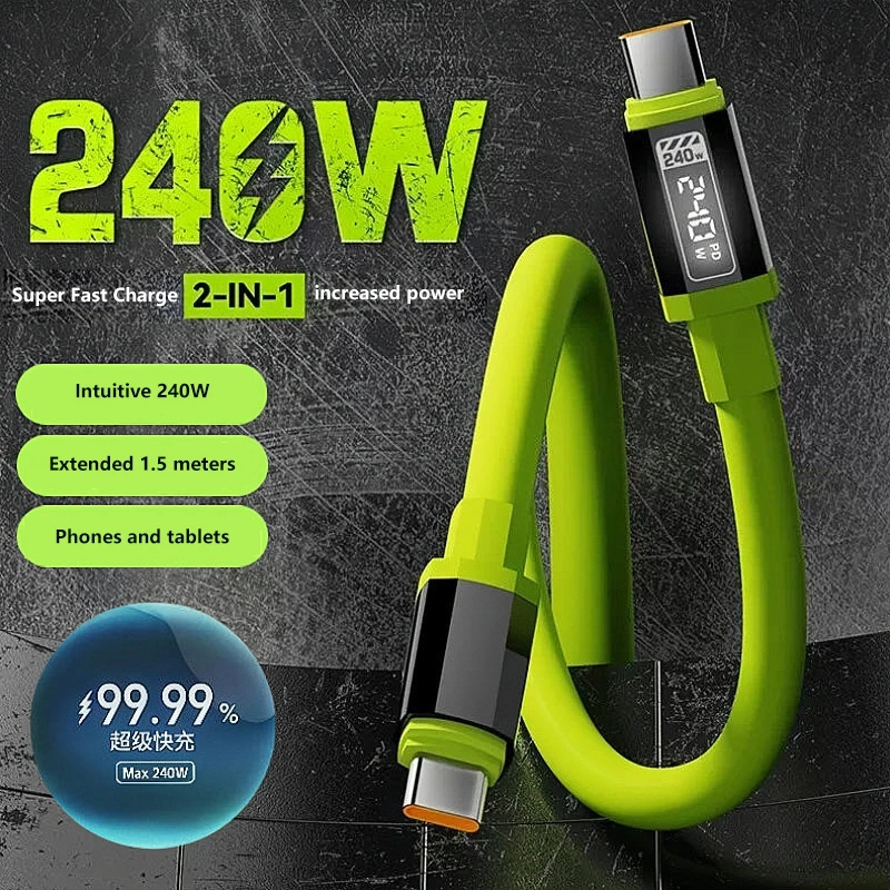 240W USB PD Typ-C Kabel Schnellladekabel Datenkabel für iPhone Samsung Xiaomi Huawei Computer Schnellladegerät NEU