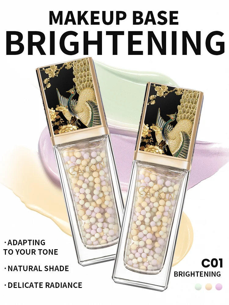 

CATKIN Makeup Summer Palace Luxurious Toning & Illuminating Primer, a three-colour blend containing naturally derived ingredient