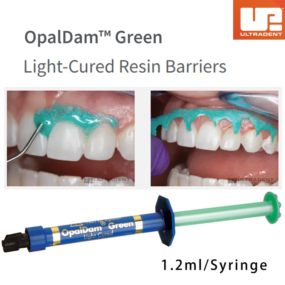 Ultradent Opaldam Grean Dam Dental Light Cured Resin Barriers Gingival Protection Gel Isolating Tissue Teeth Whitening Products