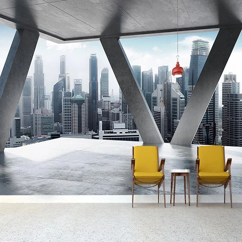 Customized Mural 3D City Building Sky Wallpapers Restaurant Cafe Study Living room sofa TV background wall bedroom Hotel photo