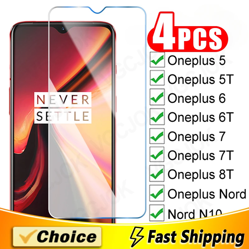 4Pcs 9D Tempered Glass For One Plus 9 Rt 7T Pro Phone Film For One Plus 6T 5T 7T 8T Nord Ce N200 100 Screen Protector