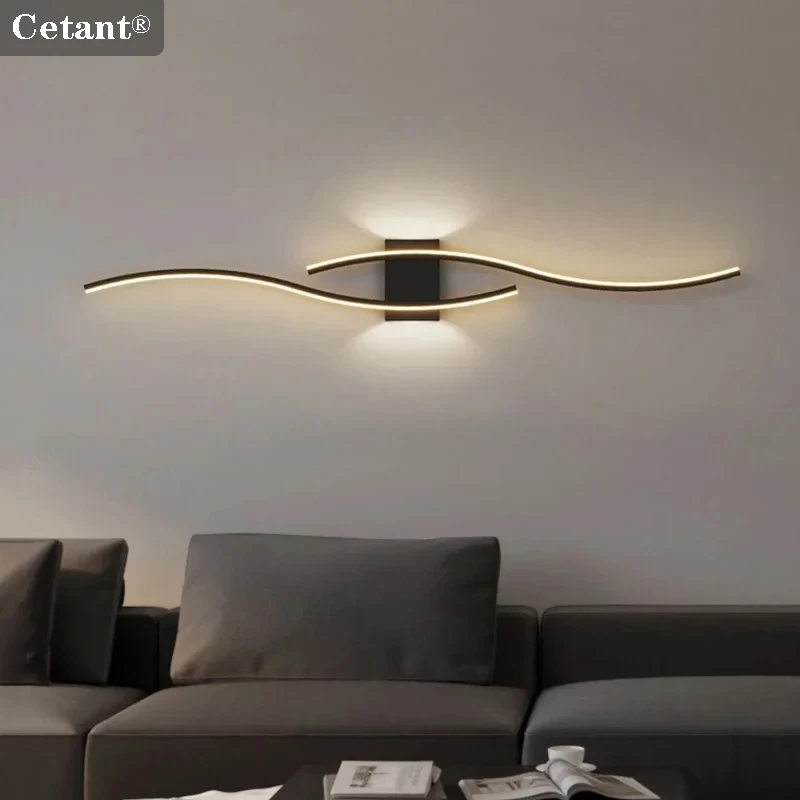 

Moder LED Wall Lamp Long Strip 60/80/100CM Wall Sconce Living Room TV Background Decor Bedroom Stair Home Decor Lighting Fixture