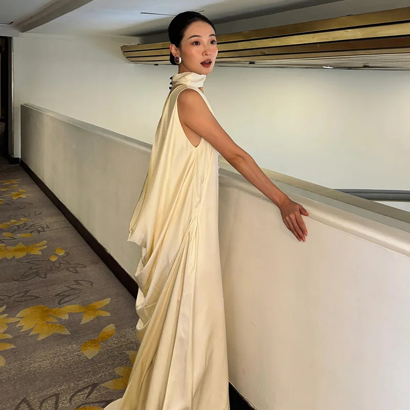 

French Style Halter Light Wedding Dress Niche Morning Gowns Satin Daily Dress