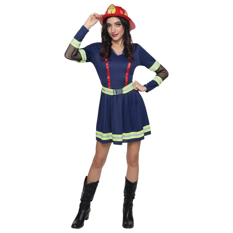 Cute Female Firefighter Costumes Festival Party Fire Women Lovely Maid Cosplay Costume Animation Show Outfit Dress Clothes